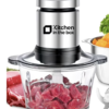 Kitchen in the box Food Processors,Small Meat Grinder & Food Chopper Electric Vegetable Chopper with 2 Bowls (8 Cup+8 Cup)& 2 Bi-Level Blades for Meat/fish/Vegetable/Baby Food (Sliver, 8cups+8cups)